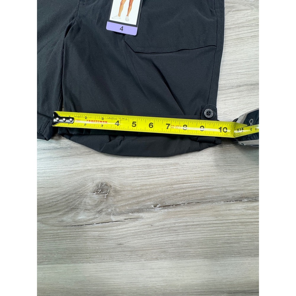 NWT Eddie Bauer Womens Rolled Hem Bermuda Shorts Black Stretch Hiking Size 4 - Picture 5 of 16